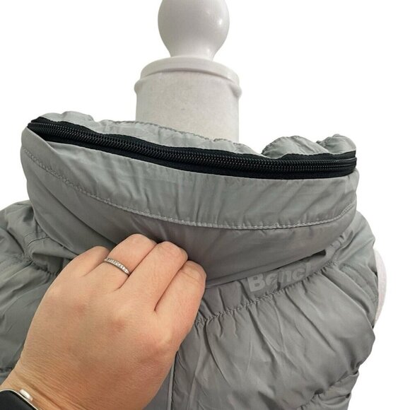 BENCH Puffer Vest Packable Hood Full Zip Pockets Gray Women's size XS - Picture 7 of 10